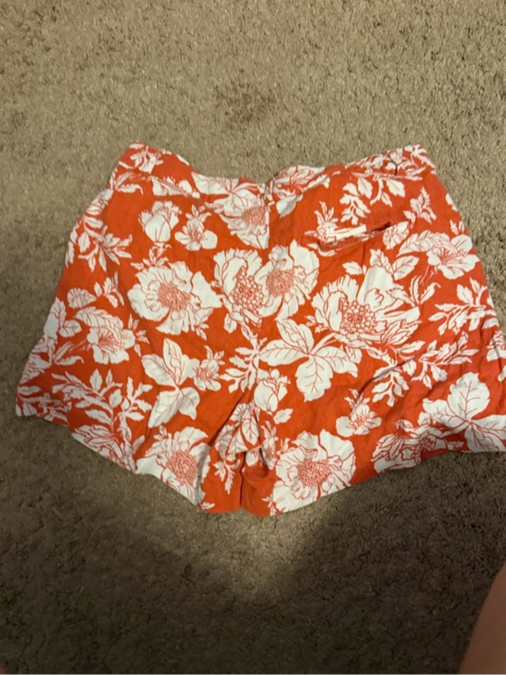 Old Navy Orange & White Floral Bermuda Shorts
